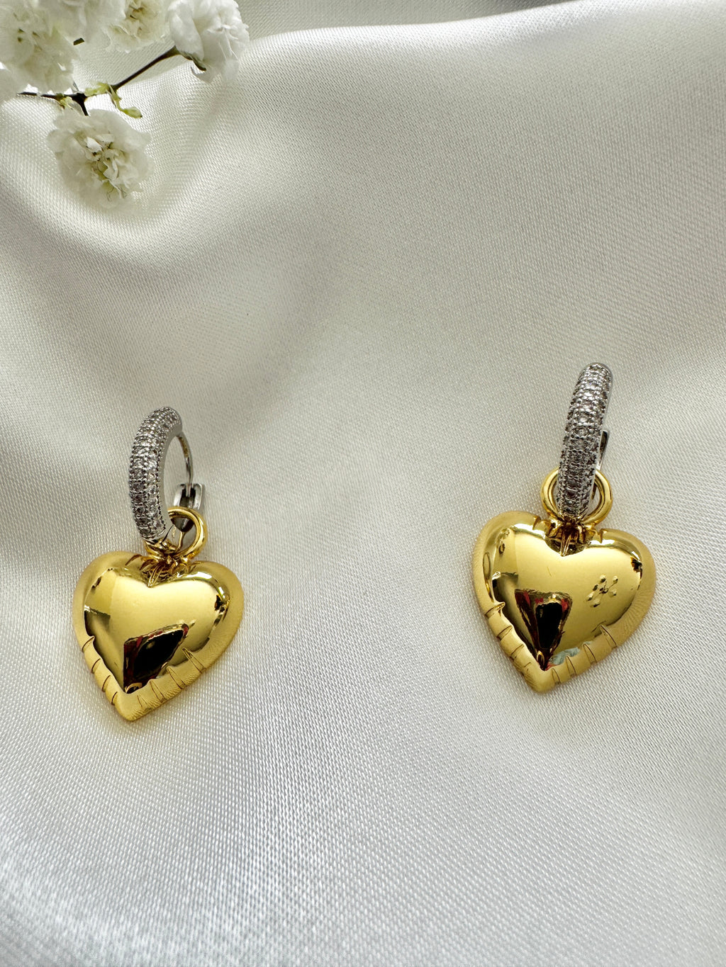 Heart Two tone Earrings