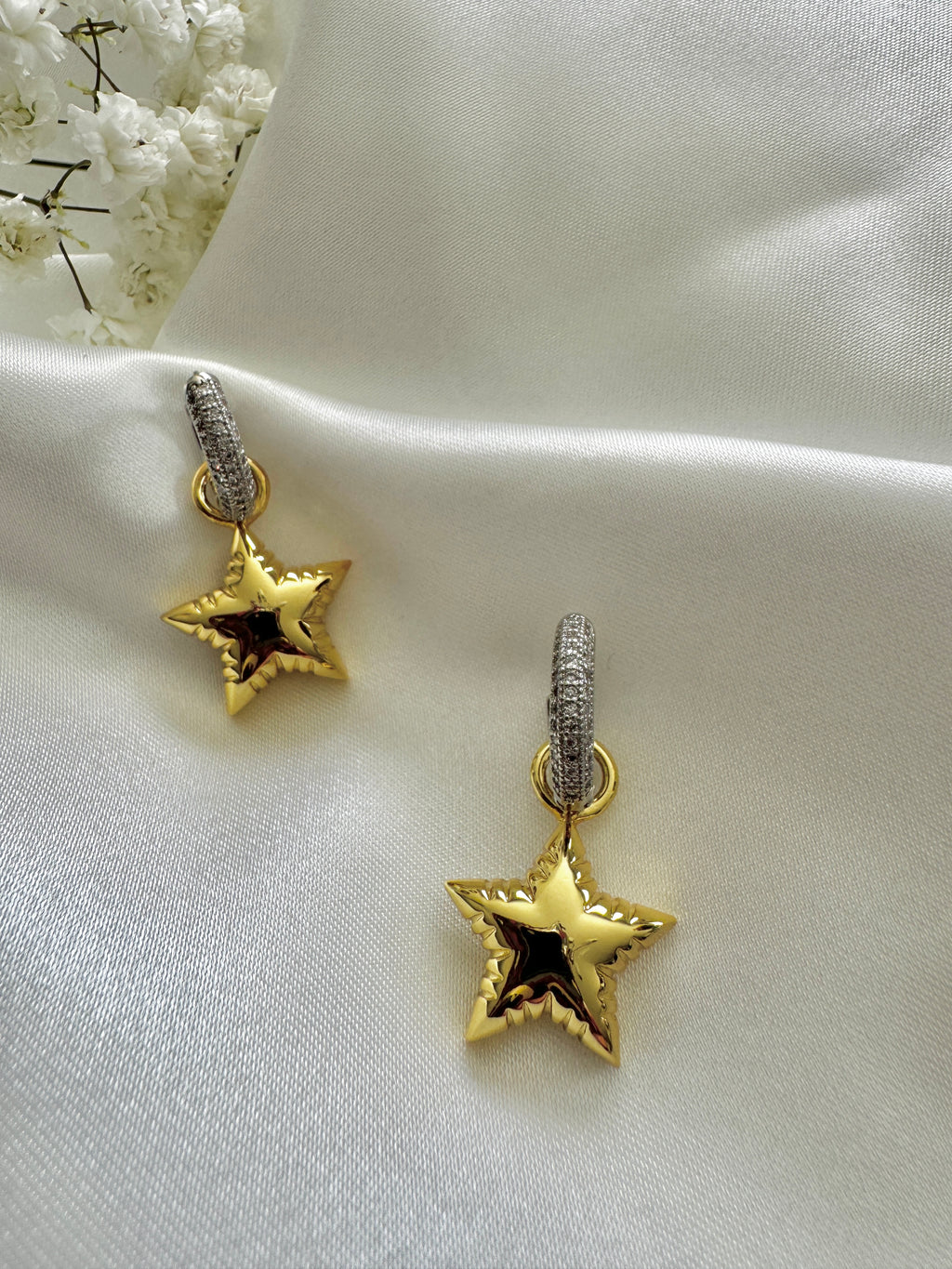 Two tone Star Earrings