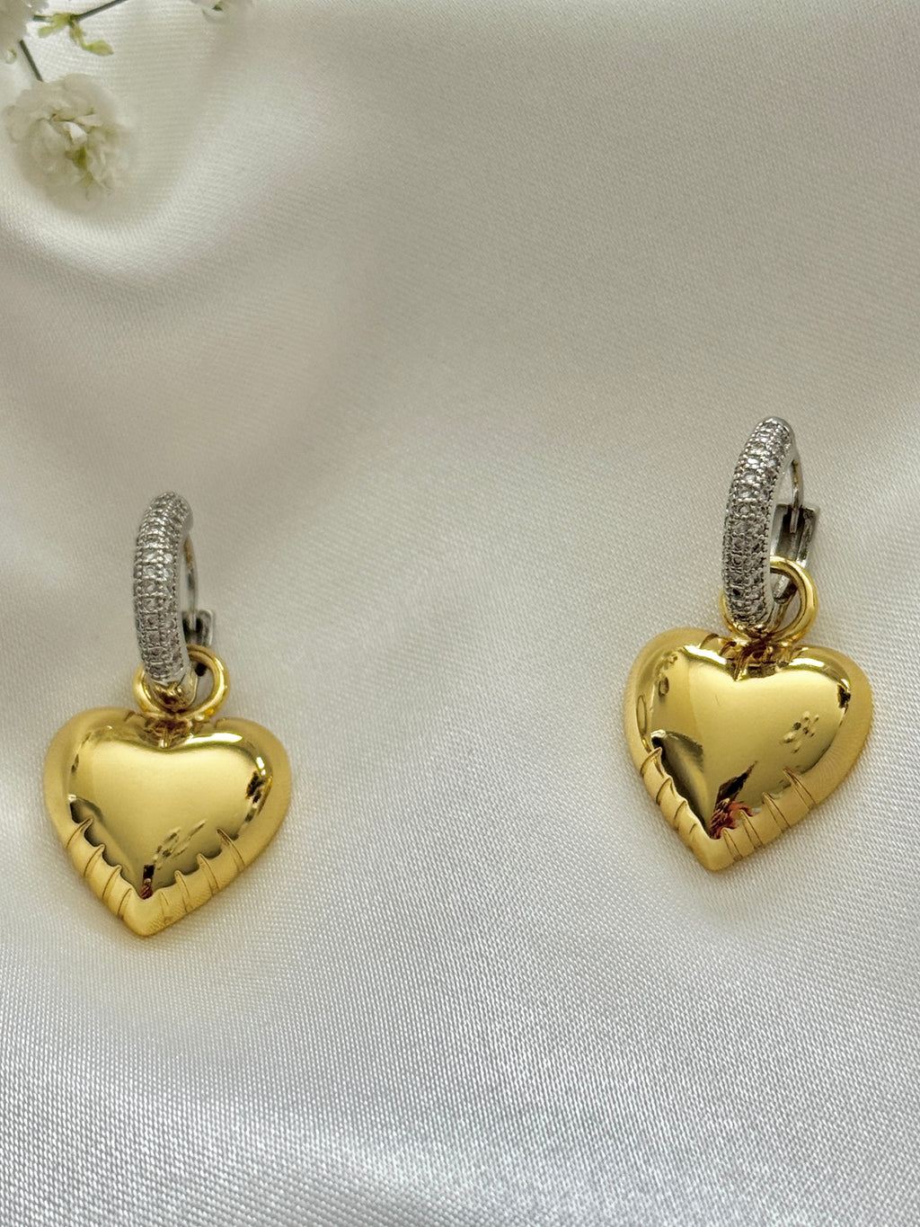 Heart Two tone Earrings
